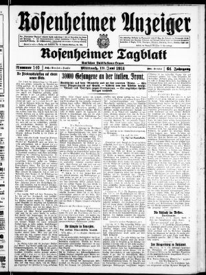 Rosenheimer Anzeiger Mittwoch 19. Juni 1918