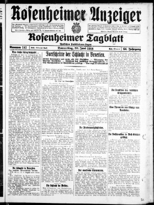 Rosenheimer Anzeiger Donnerstag 20. Juni 1918