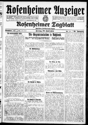 Rosenheimer Anzeiger Freitag 28. Juni 1918