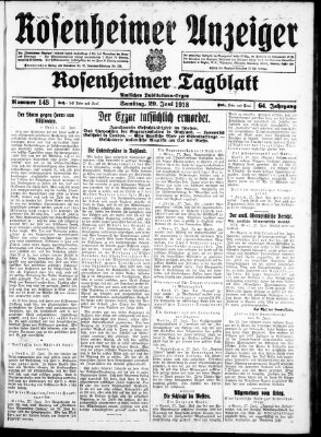 Rosenheimer Anzeiger Samstag 29. Juni 1918