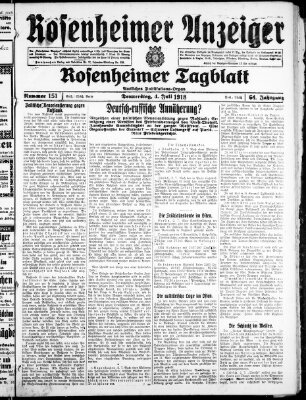 Rosenheimer Anzeiger Donnerstag 4. Juli 1918