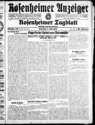 Rosenheimer Anzeiger Samstag 6. Juli 1918