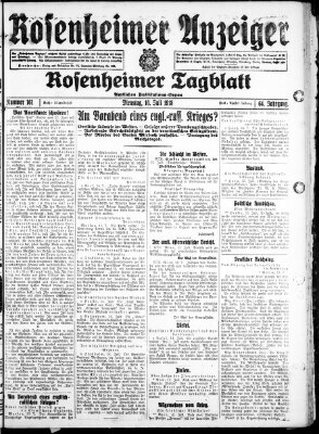 Rosenheimer Anzeiger Dienstag 16. Juli 1918