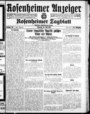 Rosenheimer Anzeiger Samstag 20. Juli 1918