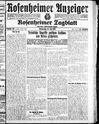 Rosenheimer Anzeiger Donnerstag 25. Juli 1918