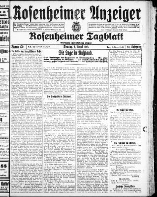 Rosenheimer Anzeiger Dienstag 6. August 1918