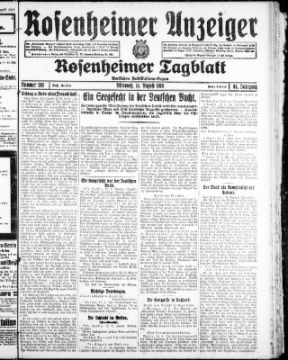 Rosenheimer Anzeiger Mittwoch 14. August 1918