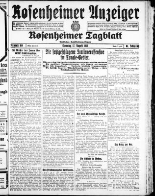 Rosenheimer Anzeiger Samstag 17. August 1918