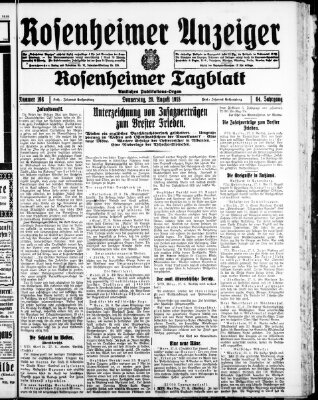 Rosenheimer Anzeiger Donnerstag 29. August 1918