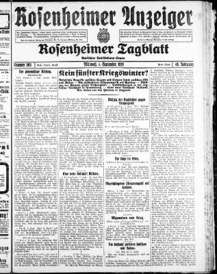 Rosenheimer Anzeiger Mittwoch 4. September 1918