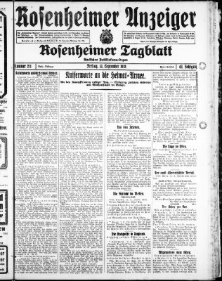 Rosenheimer Anzeiger Freitag 13. September 1918