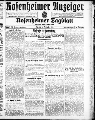 Rosenheimer Anzeiger Samstag 14. September 1918