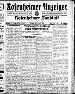 Rosenheimer Anzeiger Dienstag 17. September 1918