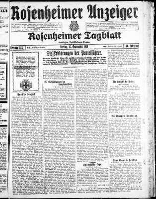 Rosenheimer Anzeiger Freitag 27. September 1918