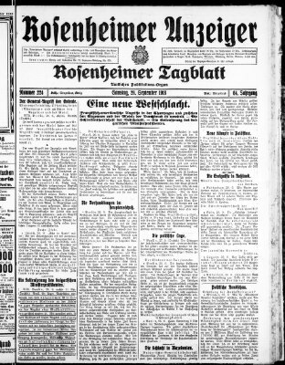 Rosenheimer Anzeiger Samstag 28. September 1918