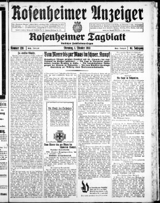 Rosenheimer Anzeiger Dienstag 1. Oktober 1918