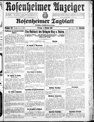 Rosenheimer Anzeiger Freitag 4. Oktober 1918