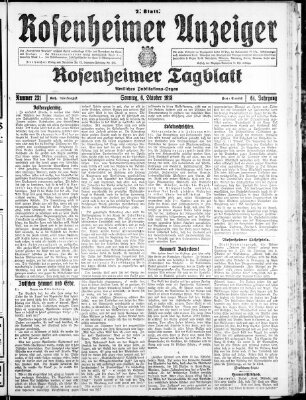 Rosenheimer Anzeiger Sonntag 6. Oktober 1918