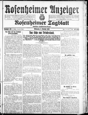 Rosenheimer Anzeiger Mittwoch 9. Oktober 1918