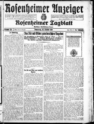 Rosenheimer Anzeiger Donnerstag 10. Oktober 1918