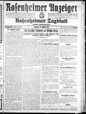 Rosenheimer Anzeiger Samstag 12. Oktober 1918