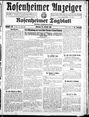 Rosenheimer Anzeiger Sonntag 20. Oktober 1918