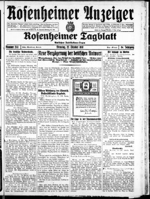 Rosenheimer Anzeiger Dienstag 22. Oktober 1918