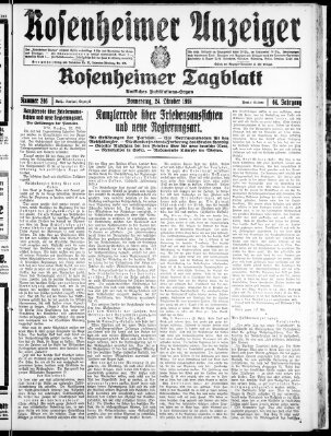 Rosenheimer Anzeiger Donnerstag 24. Oktober 1918