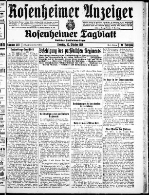 Rosenheimer Anzeiger Sonntag 27. Oktober 1918