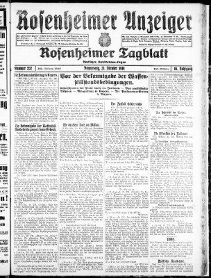 Rosenheimer Anzeiger Donnerstag 31. Oktober 1918