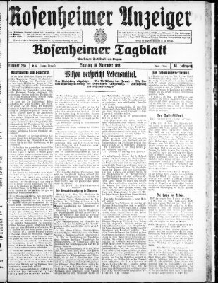 Rosenheimer Anzeiger Samstag 16. November 1918