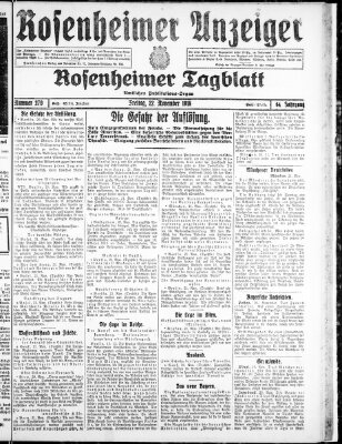 Rosenheimer Anzeiger Freitag 22. November 1918