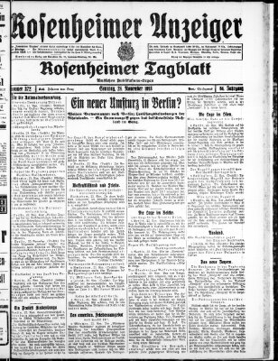 Rosenheimer Anzeiger Sonntag 24. November 1918