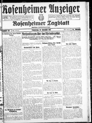 Rosenheimer Anzeiger Donnerstag 28. November 1918