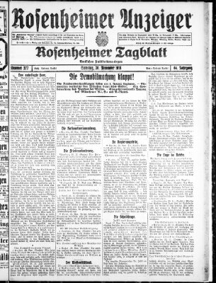 Rosenheimer Anzeiger Samstag 30. November 1918