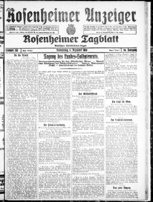 Rosenheimer Anzeiger Donnerstag 5. Dezember 1918