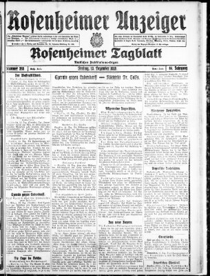 Rosenheimer Anzeiger Freitag 13. Dezember 1918