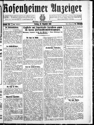 Rosenheimer Anzeiger Freitag 20. Dezember 1918