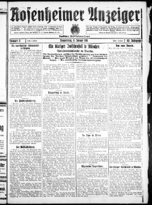 Rosenheimer Anzeiger Donnerstag 9. Januar 1919