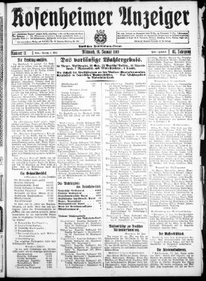 Rosenheimer Anzeiger Mittwoch 15. Januar 1919