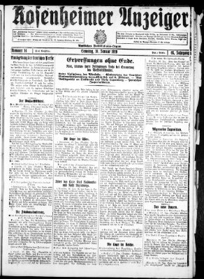 Rosenheimer Anzeiger Samstag 18. Januar 1919