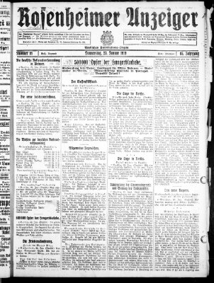 Rosenheimer Anzeiger Donnerstag 23. Januar 1919