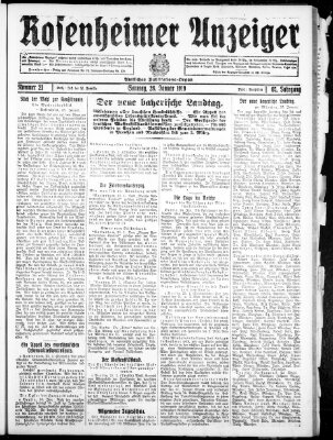 Rosenheimer Anzeiger Sonntag 26. Januar 1919