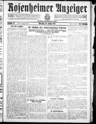 Rosenheimer Anzeiger Mittwoch 29. Januar 1919