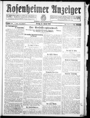 Rosenheimer Anzeiger Freitag 31. Januar 1919