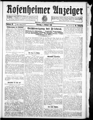 Rosenheimer Anzeiger Dienstag 4. Februar 1919