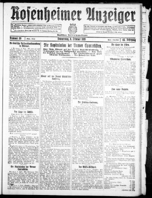 Rosenheimer Anzeiger Donnerstag 6. Februar 1919