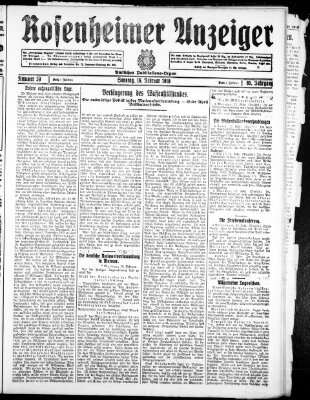 Rosenheimer Anzeiger Sonntag 16. Februar 1919