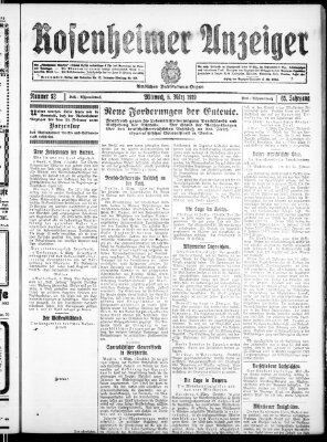 Rosenheimer Anzeiger Mittwoch 5. März 1919