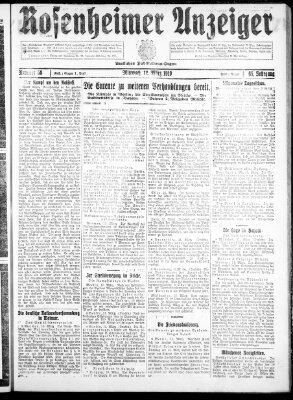 Rosenheimer Anzeiger Mittwoch 12. März 1919